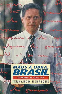 Capa da proposta de governo 'Mãos à obra, Brasil' de Fernando Henrique Cardoso, publicada em 1994.